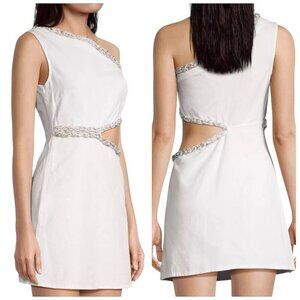 My Beachy Side Cut Out One Shoulder Mini Dress White NWT M